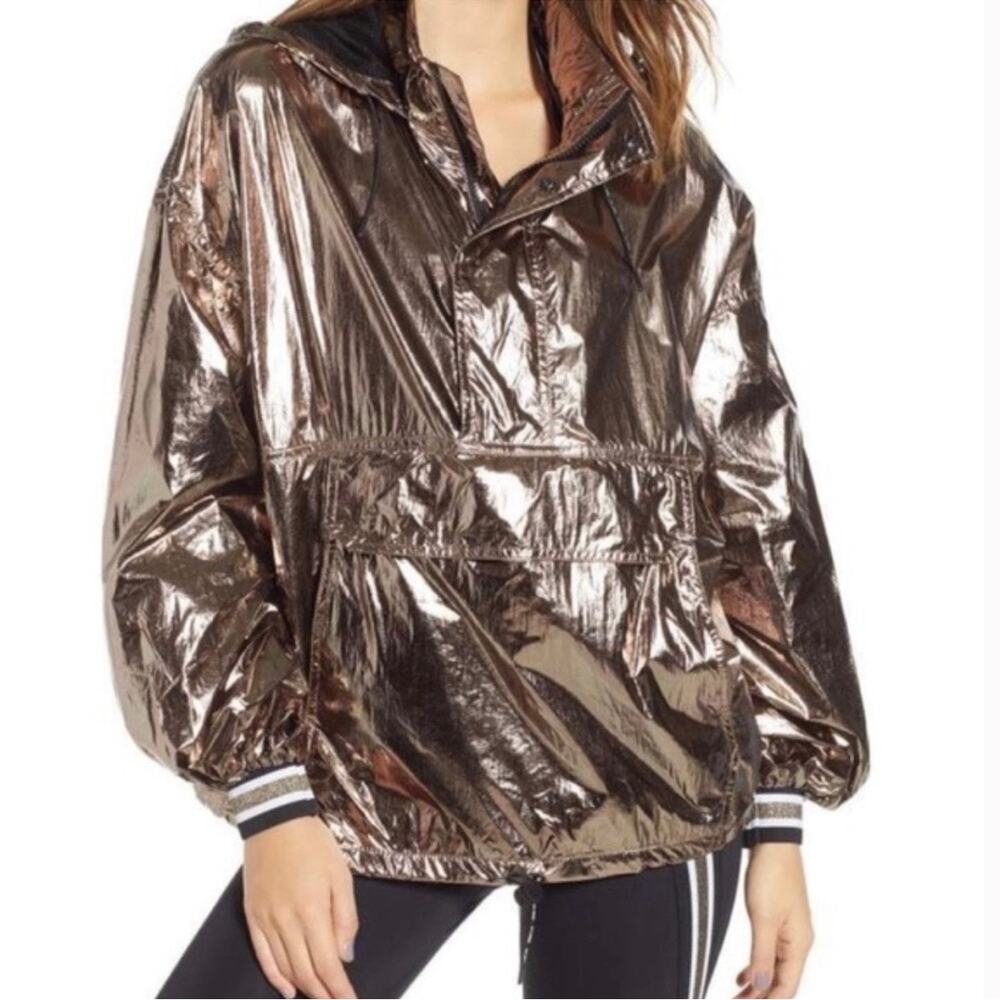 Ivy Park Metallic Half Zip Pullover Jacket - size Medium